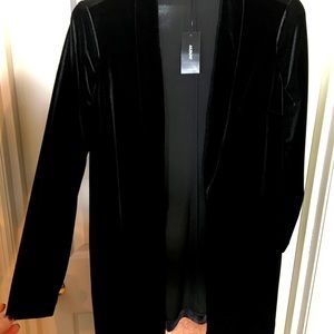 Velvet Open Front Blazer